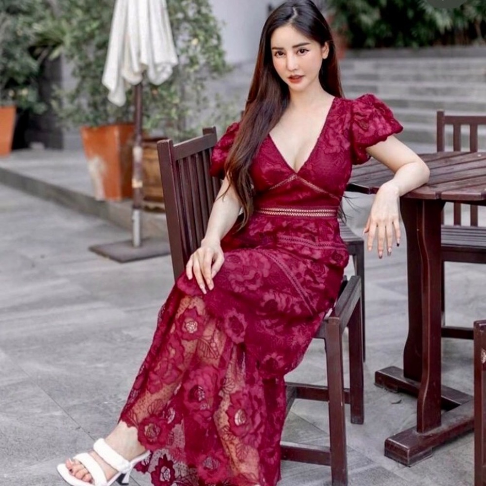 Brand new with tag red long gown